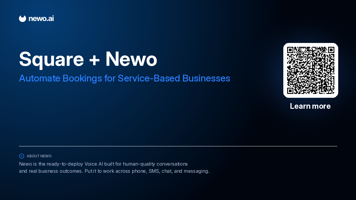 Square + Newo: Automate Bookings for Service-Based Businesses